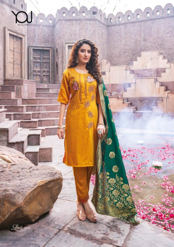 Wanna Zara Vol 3 Fancy Chinon Kurti With Bottom Dupatta Collection